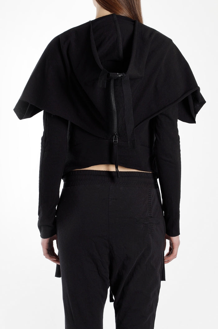 Women's PeterPan Collar Cut-Out Hoodie / Zip Closure