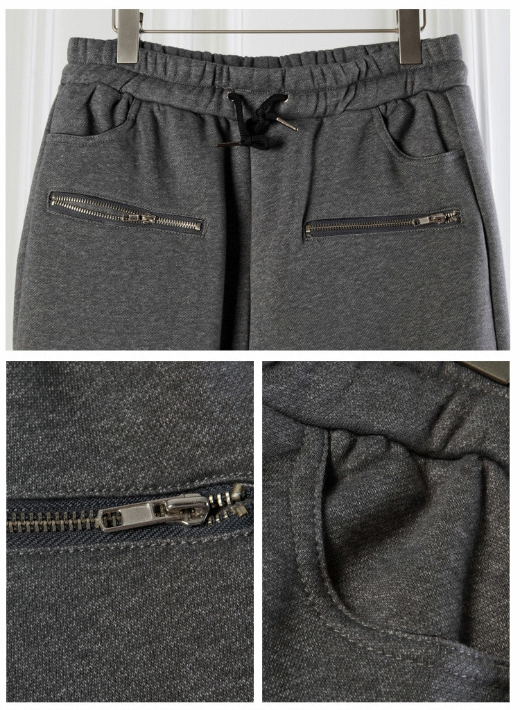 Biker Slim Fit Skinny BL Cross Pintuck Knee Casual Sweatpant Trackpant for Men - Ofelya Boutique