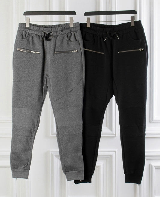 Biker Slim Fit Skinny BL Cross Pintuck Knee Casual Sweatpant Trackpant for Men - Ofelya Boutique