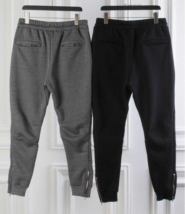 Biker Slim Fit Skinny BL Cross Pintuck Knee Casual Sweatpant Trackpant for Men - Ofelya Boutique