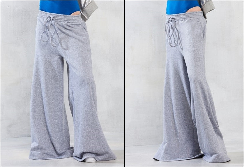 Women Extra Wide Leg Kimono TRICOT Extra Long Track Pants Sweatpant Jogger - Ofelya Boutique