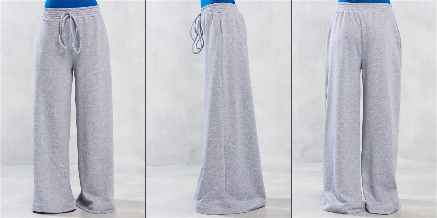 Women Extra Wide Leg Kimono TRICOT Extra Long Track Pants Sweatpant Jogger - Ofelya Boutique