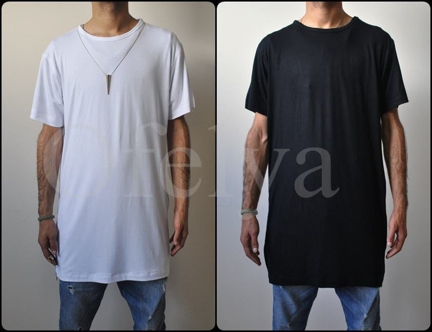 Essentials Extended Side Zipper YKK Drop T Shirt Side Zipup Viscose Tshirt - Ofelya Boutique