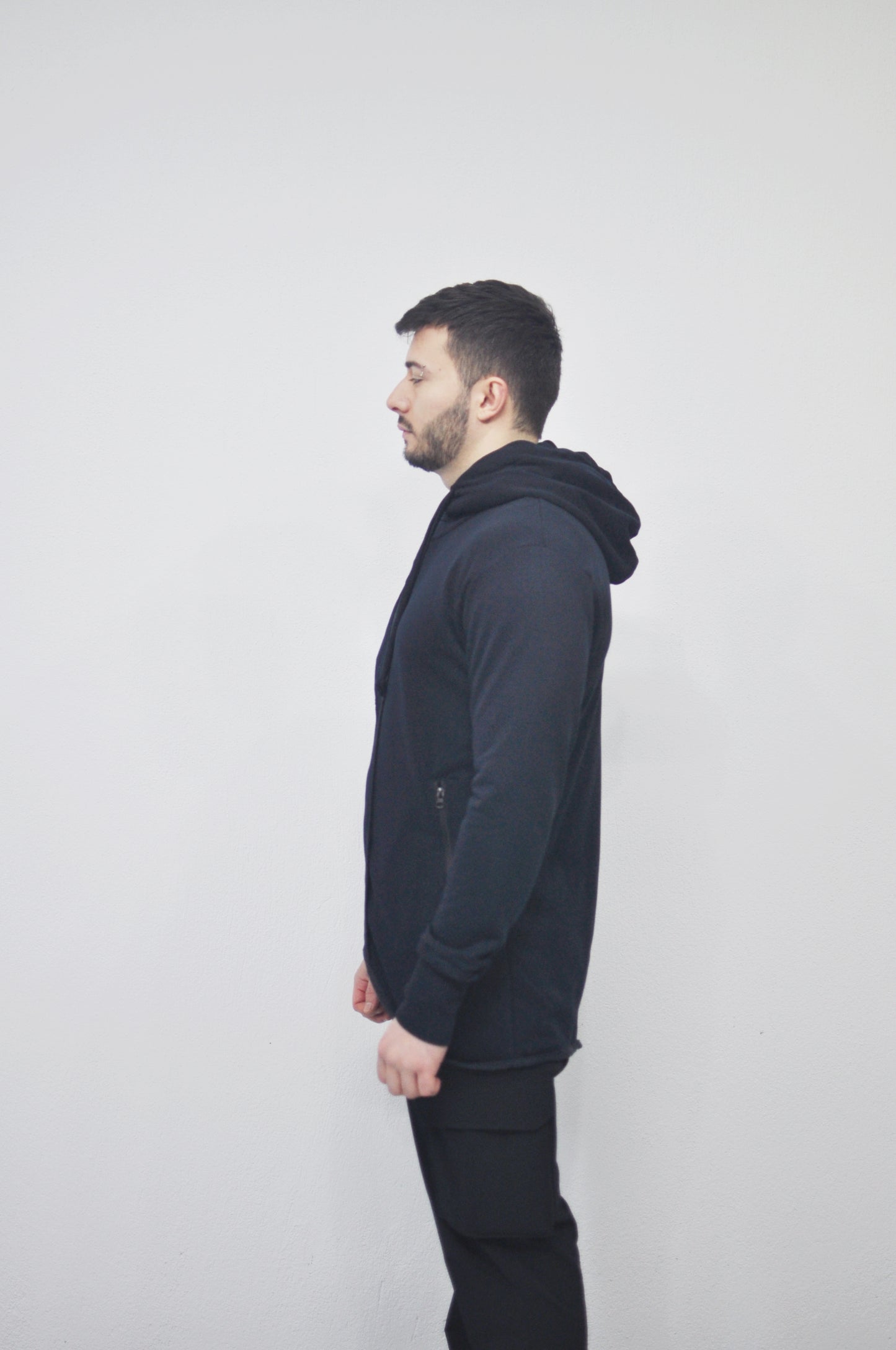 XS - 8XL Men's Asymmetric Zip-up Hooded Jacket - Fleece Hoodie