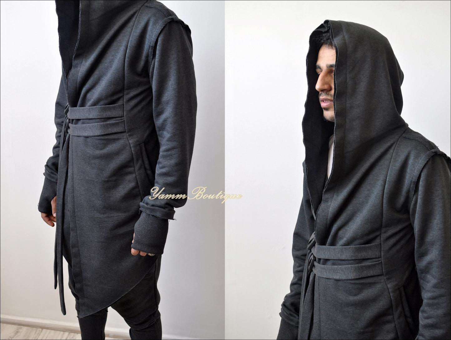 Assassin's Creed Hooded Cardigan Kimono,Long Asymmetrical Steampunk Futuristic - BB0102