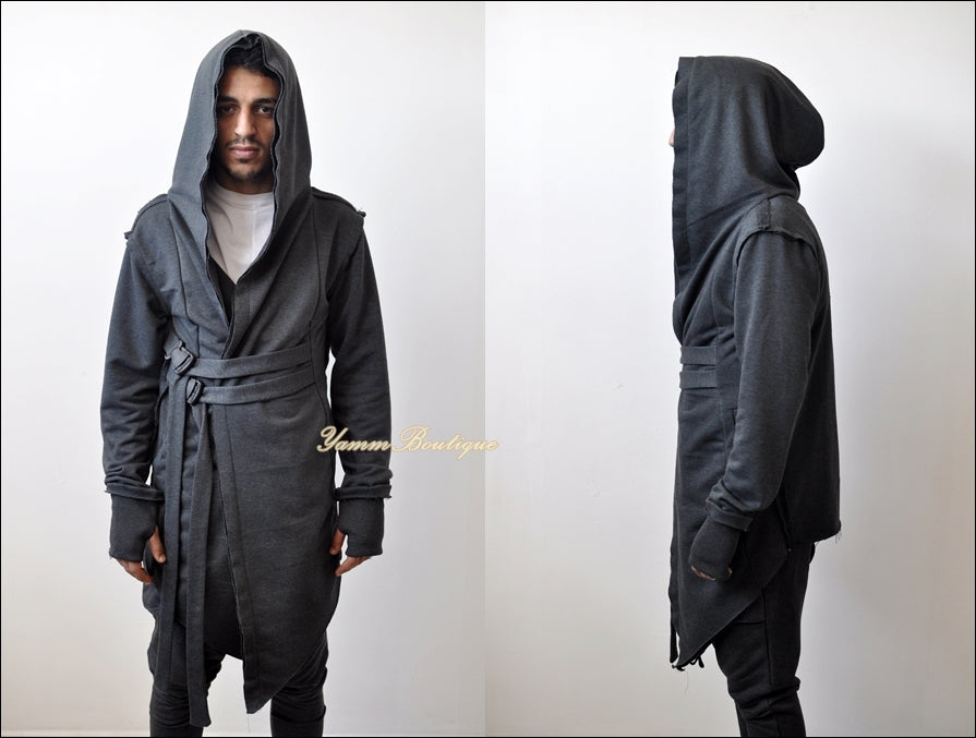 Assassin's Creed Hooded Cardigan Kimono,Long Asymmetrical Steampunk Futuristic - BB0102