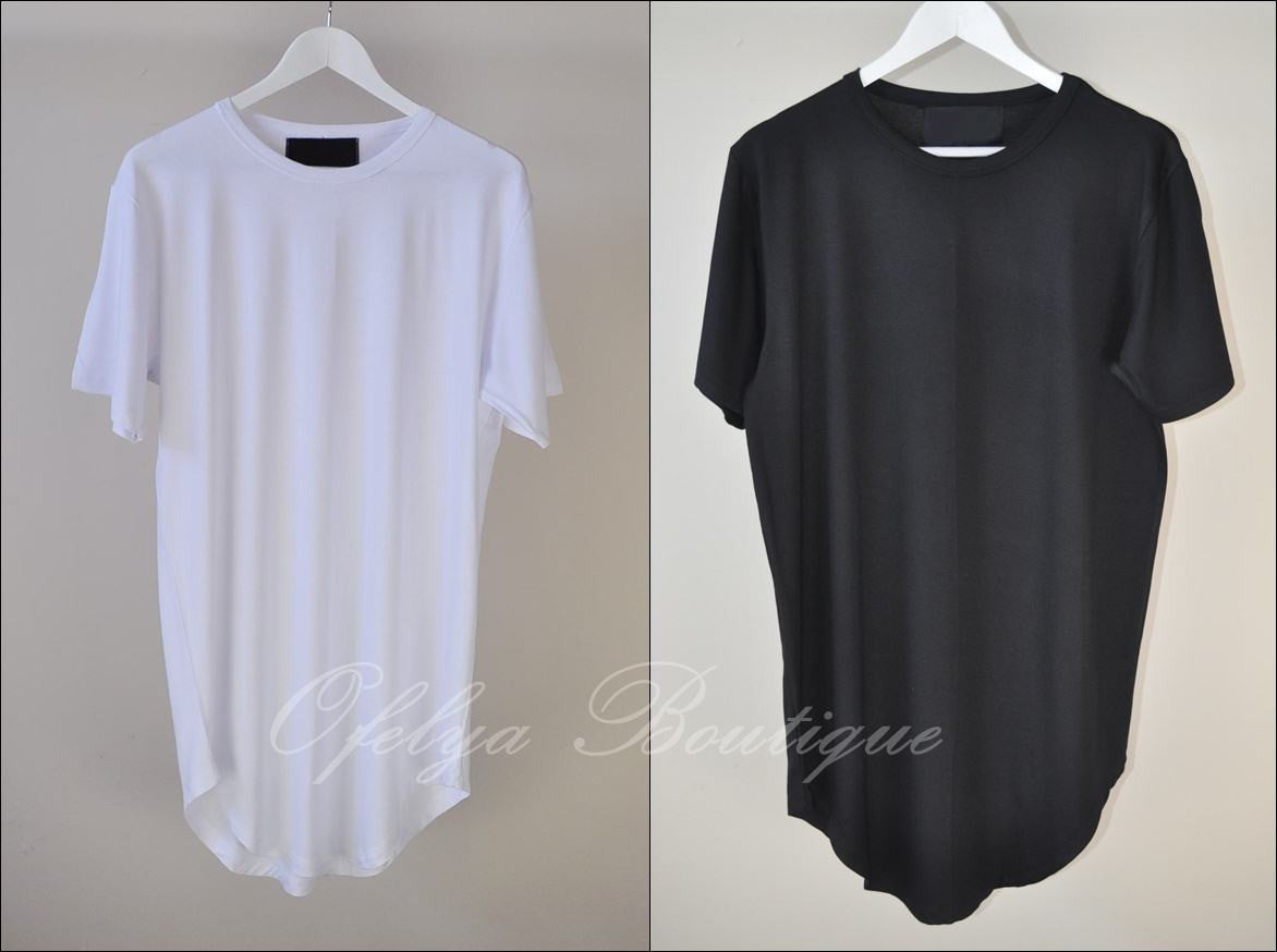 Men Overlong Extended Essential Short Sleeve Long Tee - Ofelya Boutique
