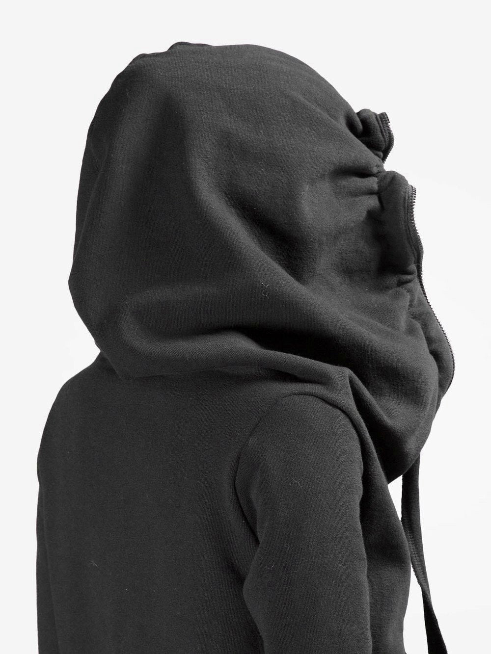 Asymmetric Raw Cut Cropped Double Look Hoodie, Full Zip Top -BB124 - Ofelya Boutique