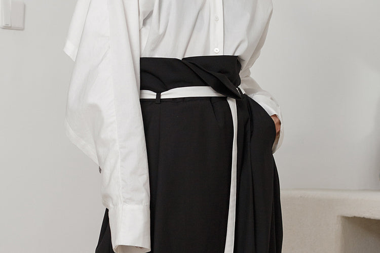 Ultra High Waist Wide Trouser Leg Loose Folded Pants