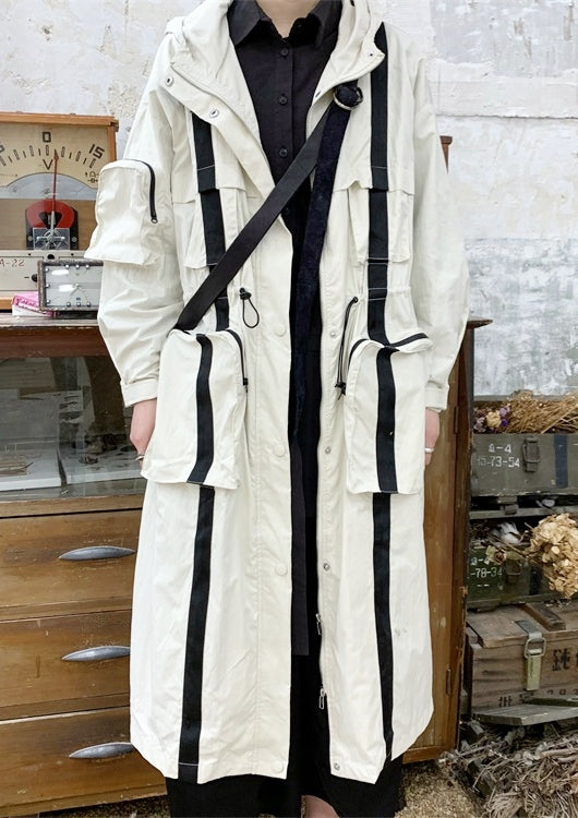 Yoji Yamamoto Dark Long Windbreaker Jacket / Over the Knee Hooed Loose Trench
