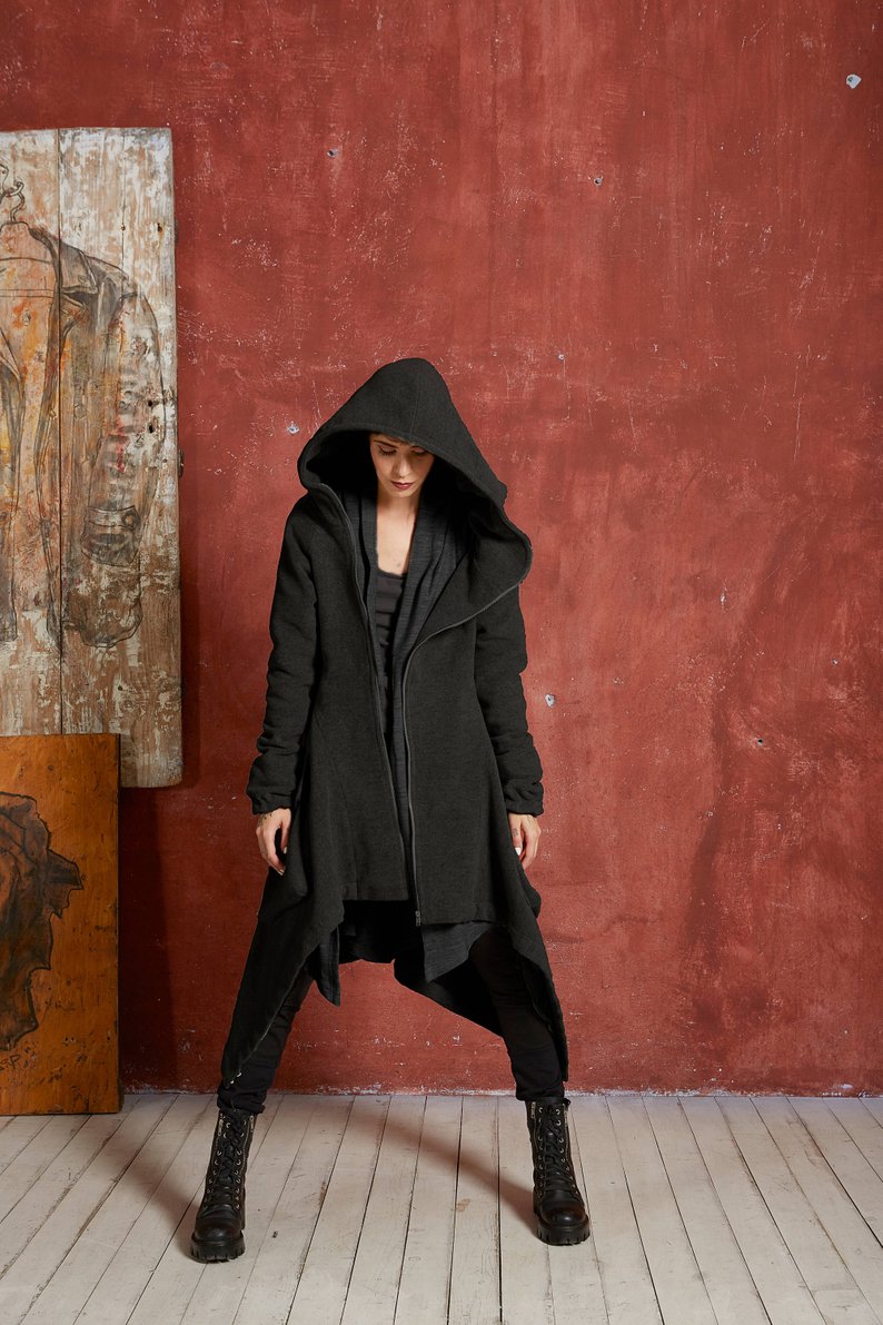 XS-6XL Plus Size Women Asymmetric Big Pocket Long Winter Coat Jacket