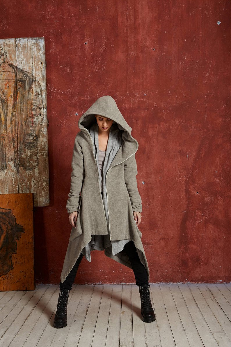 XS-6XL Plus Size Women Asymmetric Big Pocket Long Winter Coat Jacket