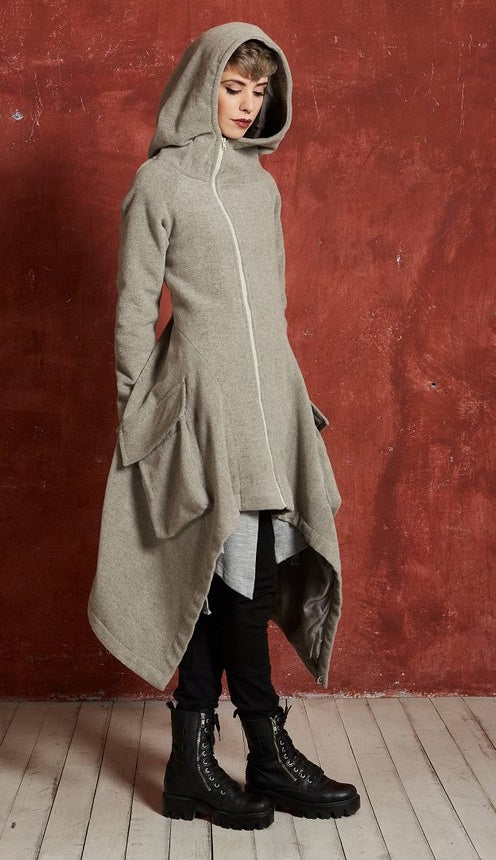 XS-6XL Plus Size Women Asymmetric Big Pocket Long Winter Coat Jacket