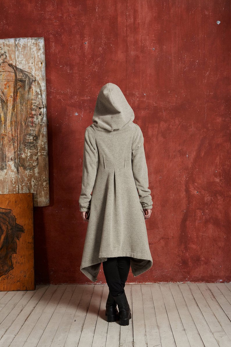 XS-6XL Plus Size Women Asymmetric Big Pocket Long Winter Coat Jacket