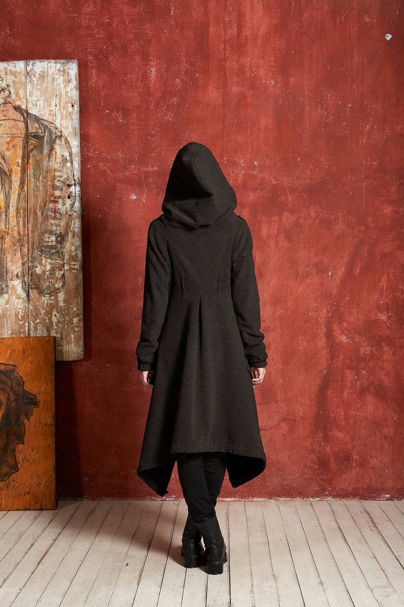 XS-6XL Plus Size Women Asymmetric Big Pocket Long Winter Coat Jacket