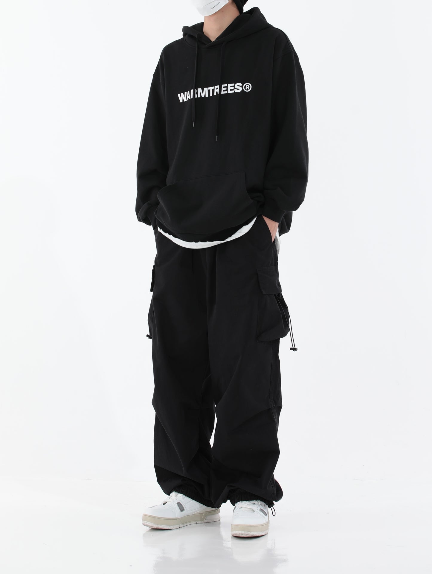 Men's Wide Leg Cargo Pant / Hip-hop High Street Large Pockets Jogger