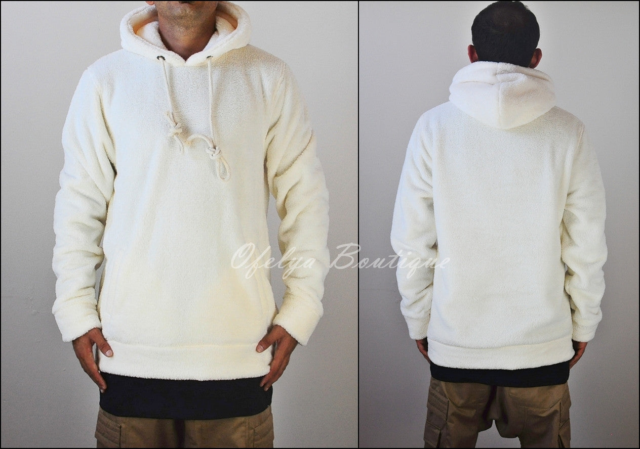 Raf Bubble Furry Side YKK Zip-up Hoodie  Zipper Warm Sherling Sweatshirt Winter - Ofelya Boutique