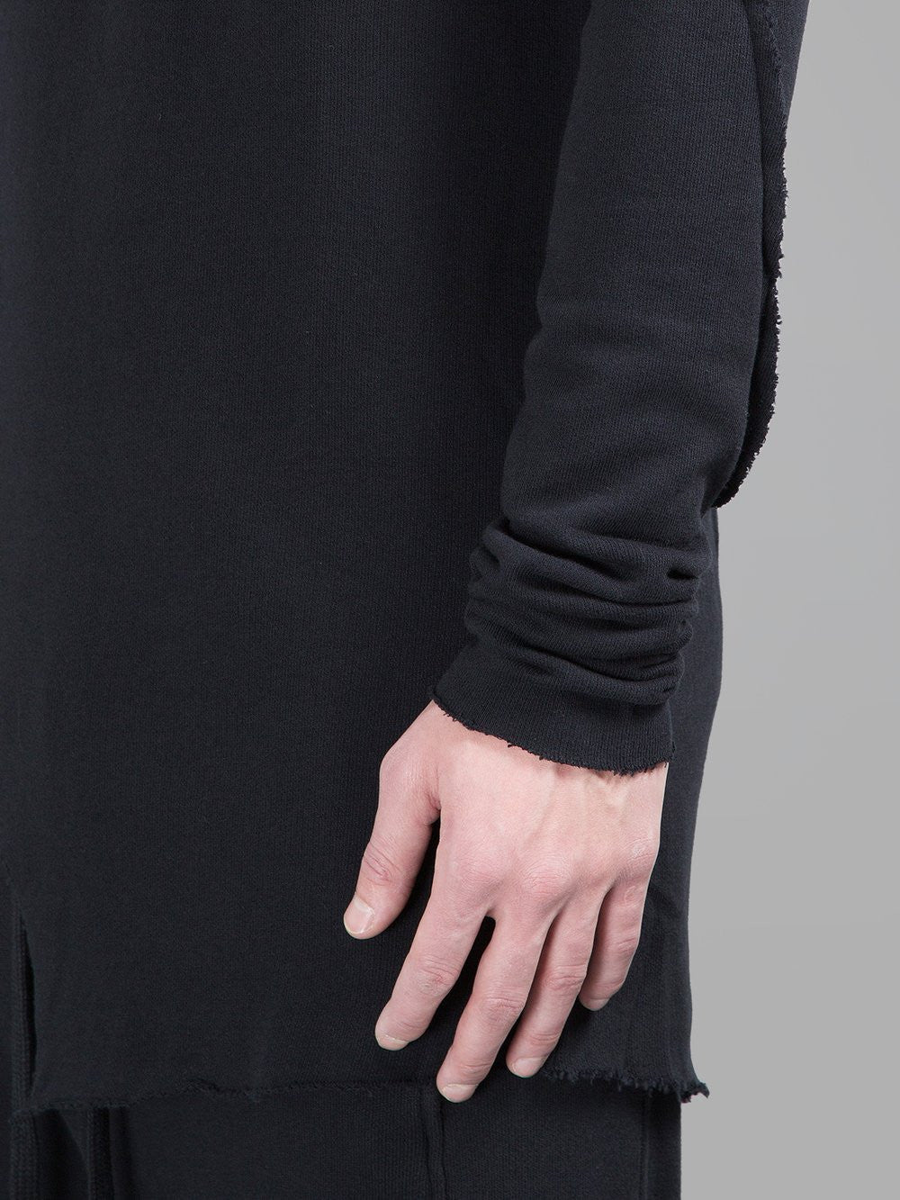 Men's Wide Round Neck Asymmetric Raw Cut Seam Sweatshirt - Ofelya Boutique