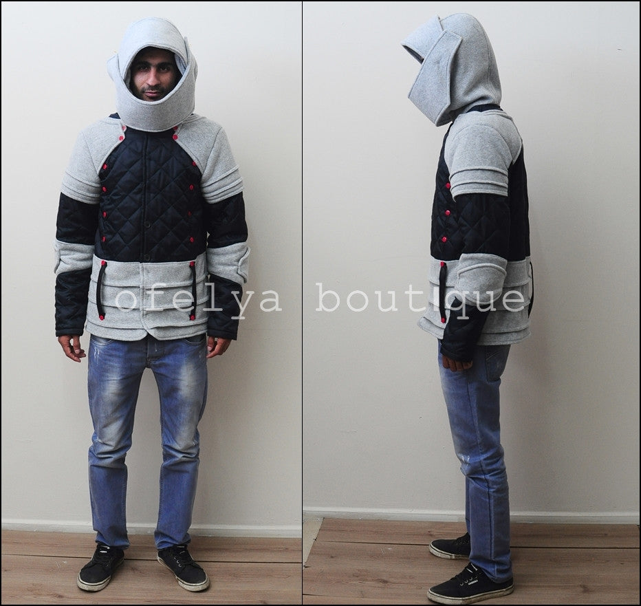 Duncan Armored Knight Hoodie Sweatshirt Polar Fleece Assassin's Creed JACKET - Ofelya Boutique