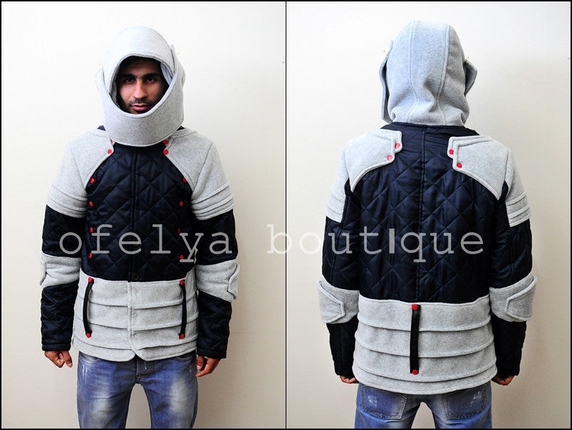 Duncan Armored Knight Hoodie Sweatshirt Polar Fleece Assassin's Creed JACKET - Ofelya Boutique