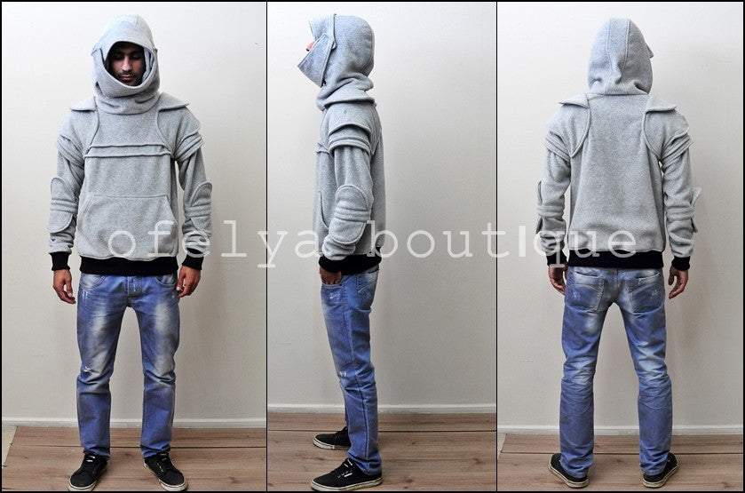 Men Duncan Armored Knight Hoodie Sweatshirt Polar Fleece Assassin's Creed-BB938 - Ofelya Boutique