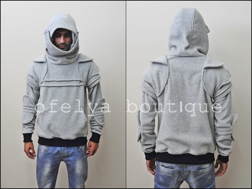 Men Duncan Armored Knight Hoodie Sweatshirt Polar Fleece Assassin's Creed-BB938 - Ofelya Boutique