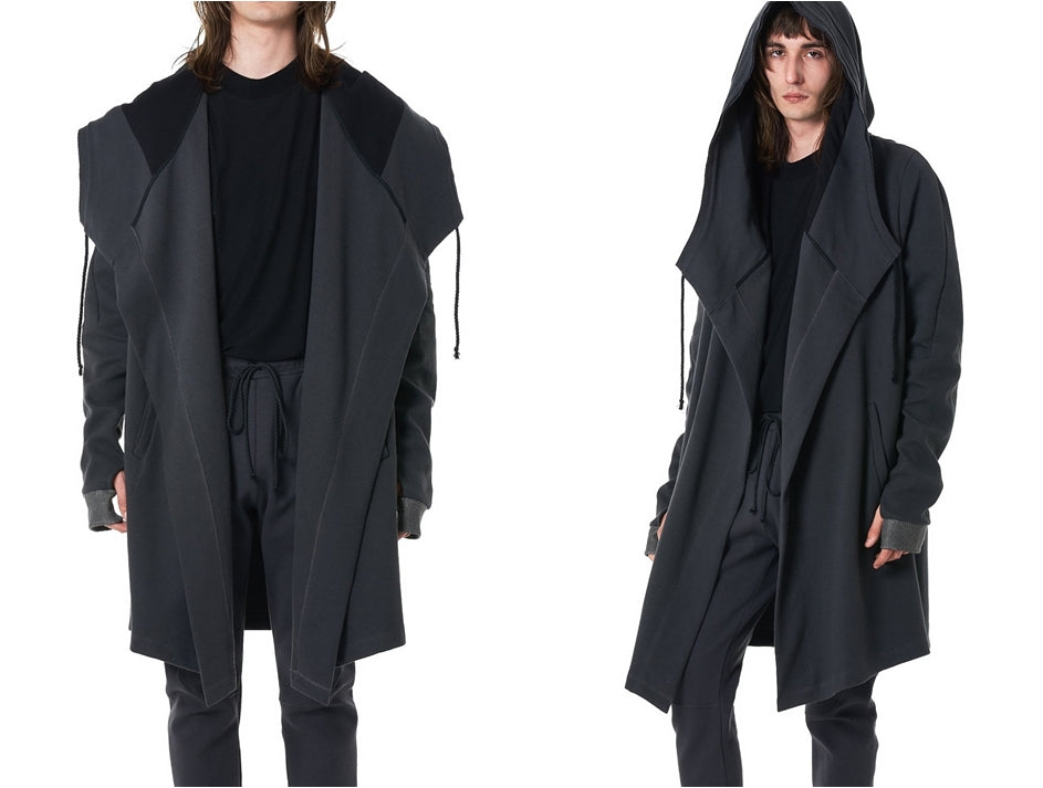 Men's Relaxed Big Hooded Long Cardigan Coat