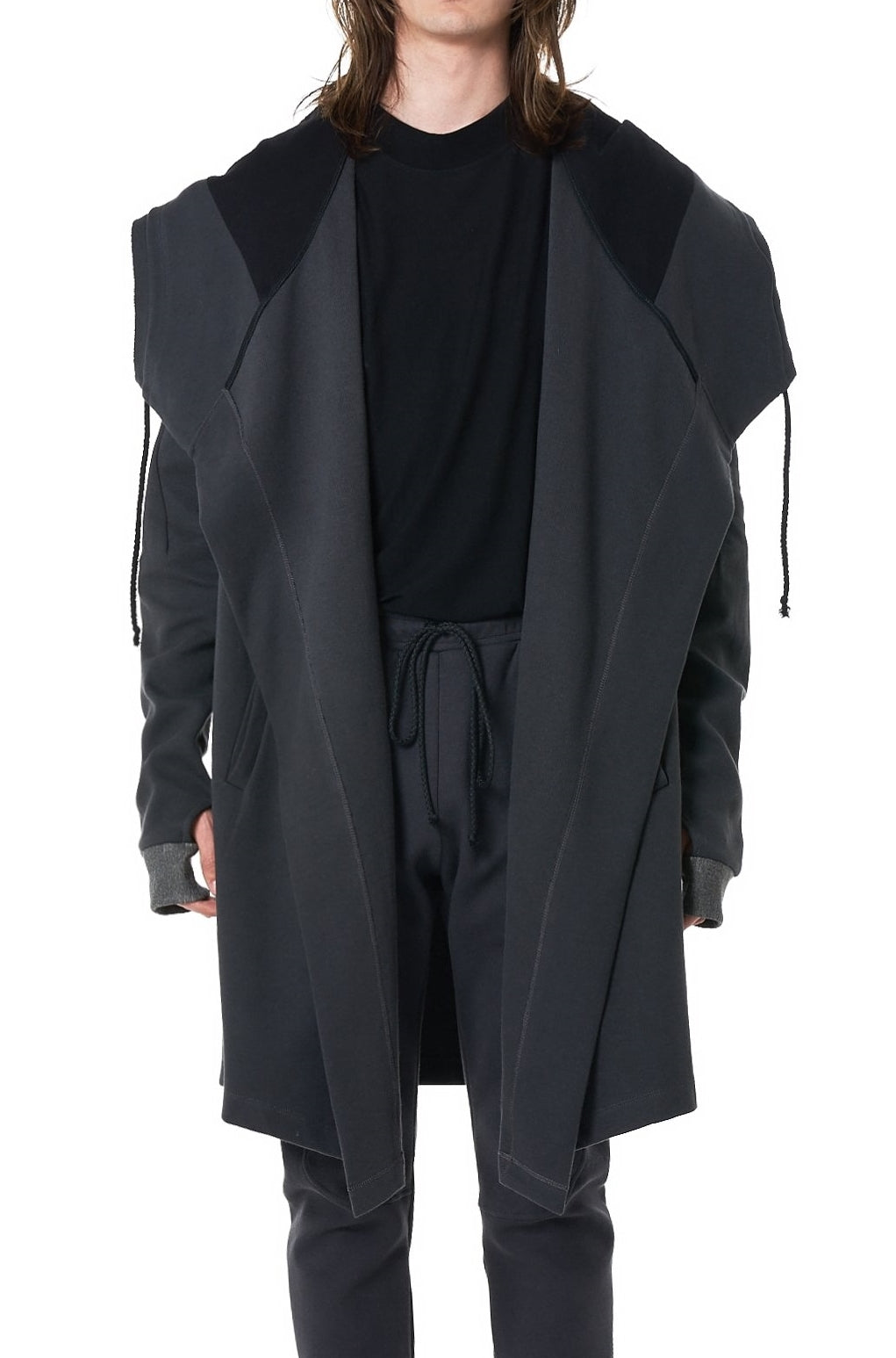 Men's Relaxed Big Hooded Long Cardigan Coat