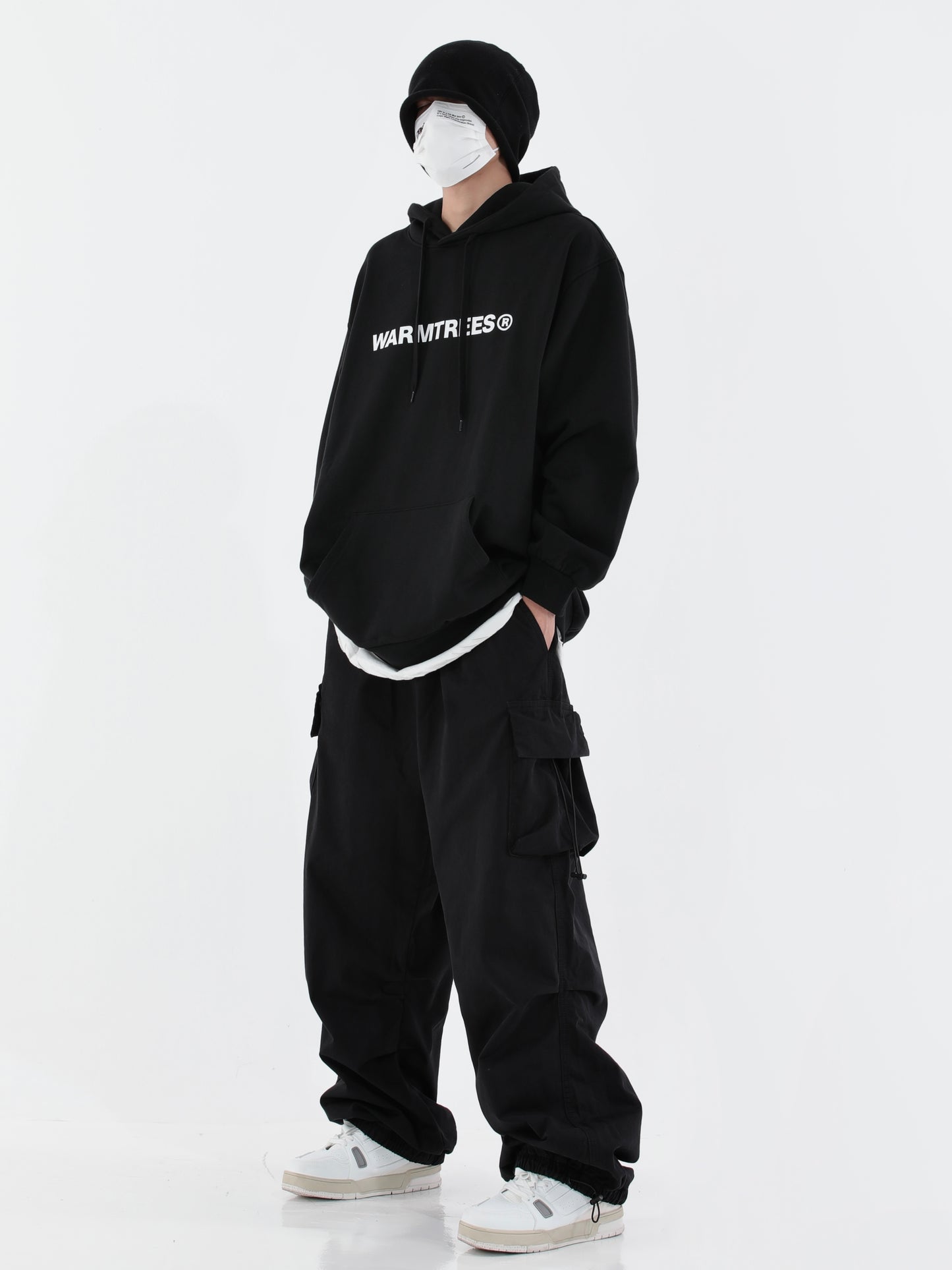 Men's Wide Leg Cargo Pant / Hip-hop High Street Large Pockets Jogger