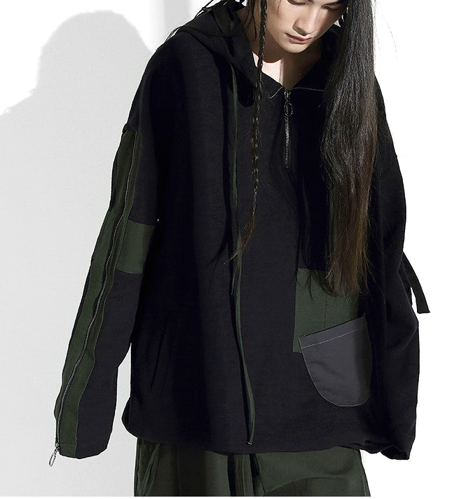 Japanese Oversize Loose Streamers Sweater Hooded Goth Pullover - Ofelya Boutique