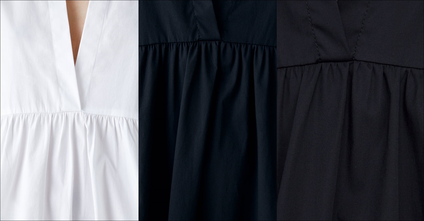 LONG POPLIN DRESS / Asymmetric Hem