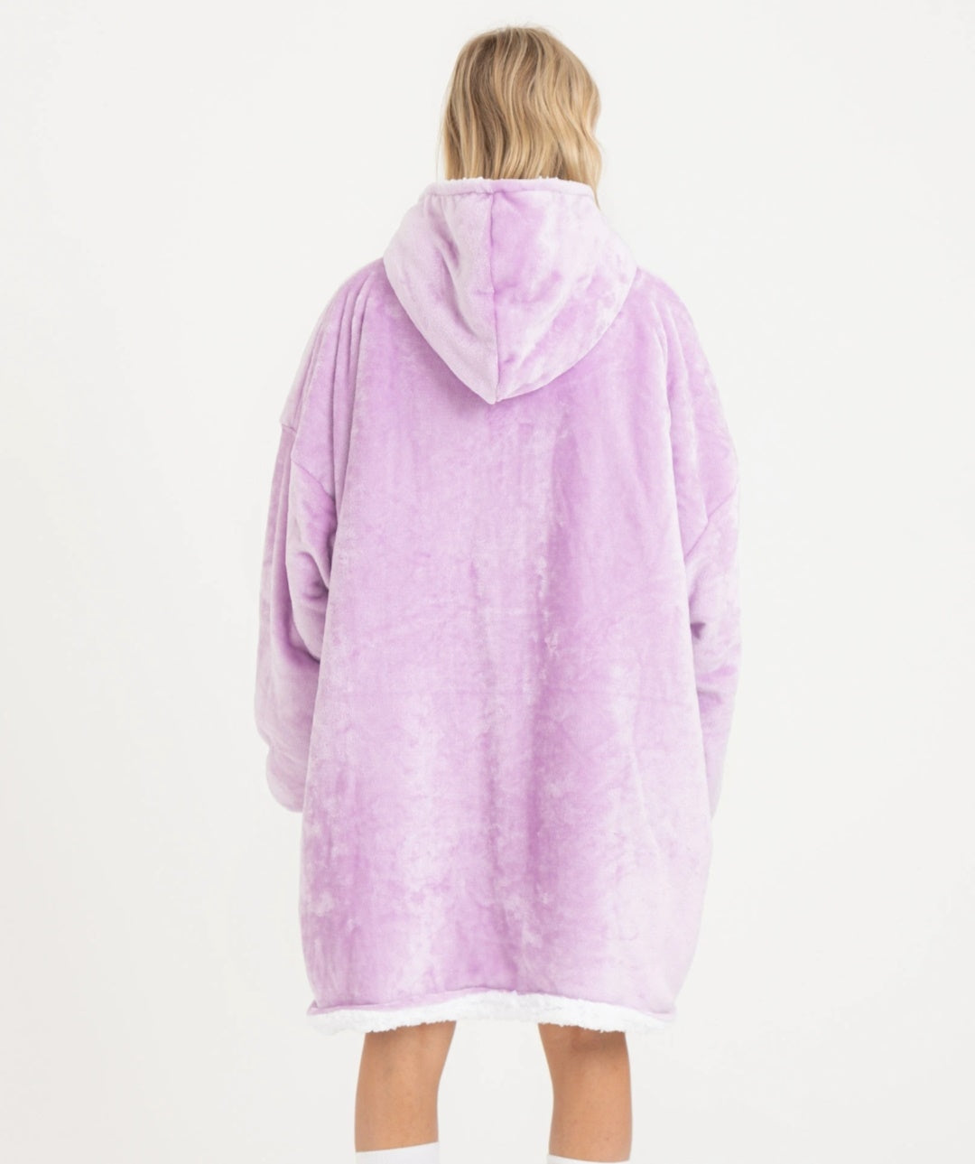 Winter Warm Soft Velour Hoodie Blanket Pocket Big Soft Robe Bathrobe Sweatshirt