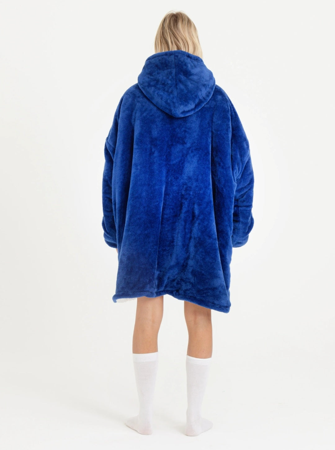 Winter Warm Soft Velour Hoodie Blanket Pocket Big Soft Robe Bathrobe Sweatshirt