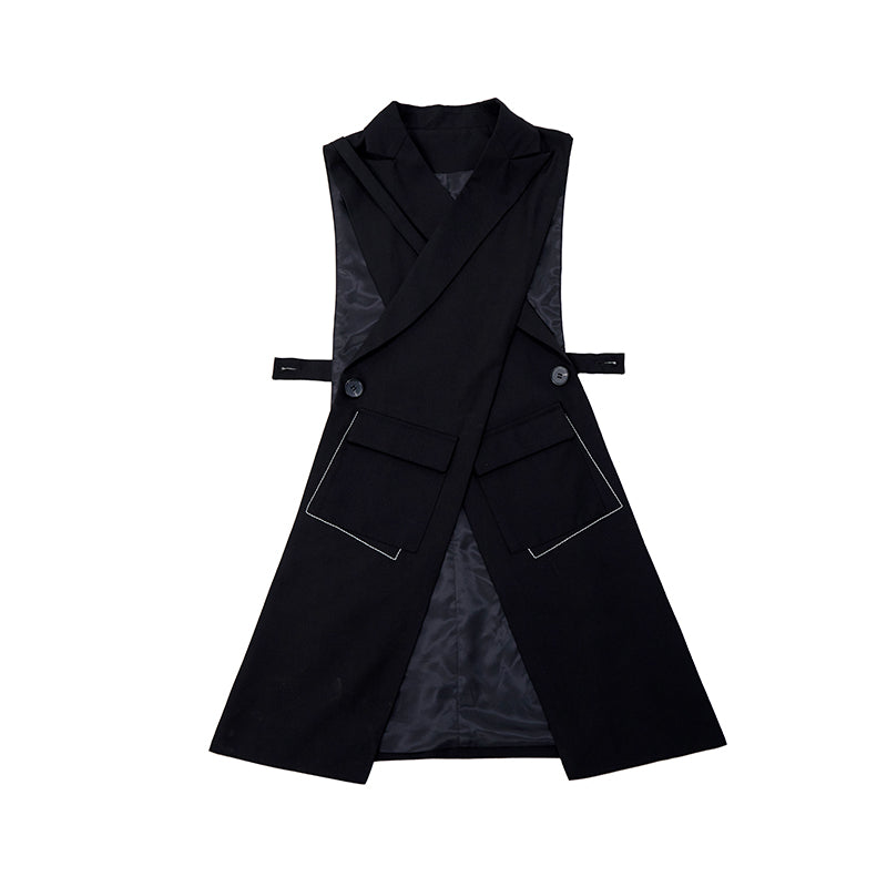 Women's Cross Double-Sided Suit Long Vest
