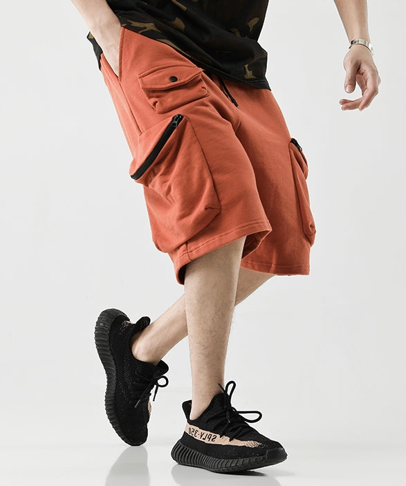 Summer Europe and America Street Hip-hop Loose Multi-Bag Tooling Pocket Pants Shorts / Sports Shorts - Ofelya Boutique
