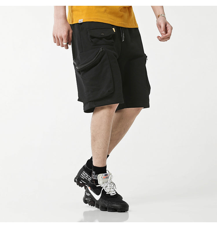 Summer Europe and America Street Hip-hop Loose Multi-Bag Tooling Pocket Pants Shorts / Sports Shorts - Ofelya Boutique