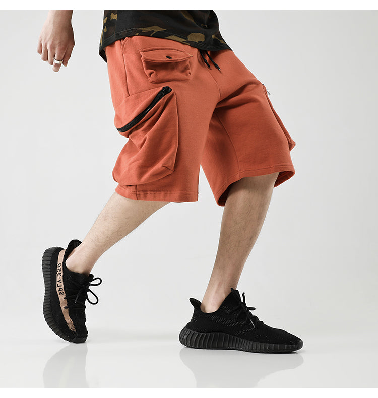 Summer Europe and America Street Hip-hop Loose Multi-Bag Tooling Pocket Pants Shorts / Sports Shorts - Ofelya Boutique