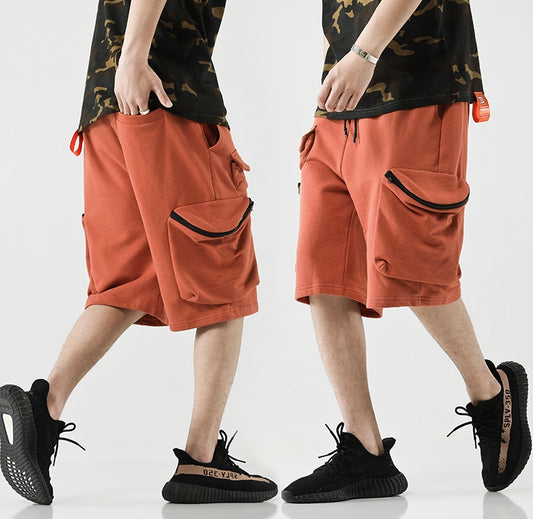 Summer Europe and America Street Hip-hop Loose Multi-Bag Tooling Pocket Pants Shorts / Sports Shorts - Ofelya Boutique