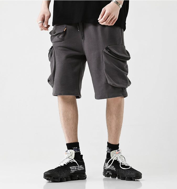 Summer Europe and America Street Hip-hop Loose Multi-Bag Tooling Pocket Pants Shorts / Sports Shorts - Ofelya Boutique