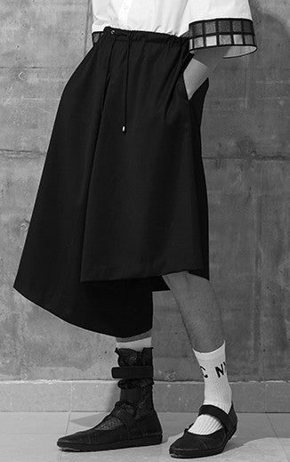 Asymmetric Cut Cotton Deconstructed Silhouette Shorts -BB832 - Ofelya Boutique