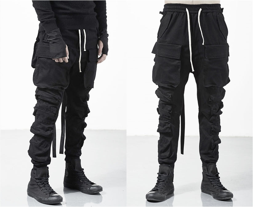 Relaxed Cutting Multi-pocket Cargo Casual Tooling Tactical Pants