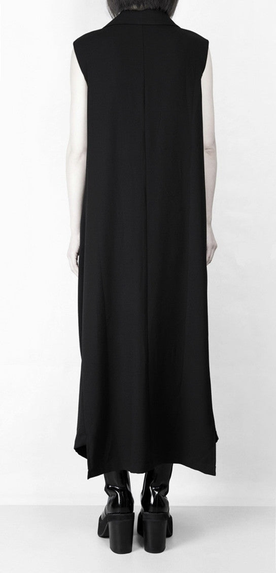 Women Oversize Long Crepe Todd T-shirt Vest Loose Dress - Ofelya Boutique