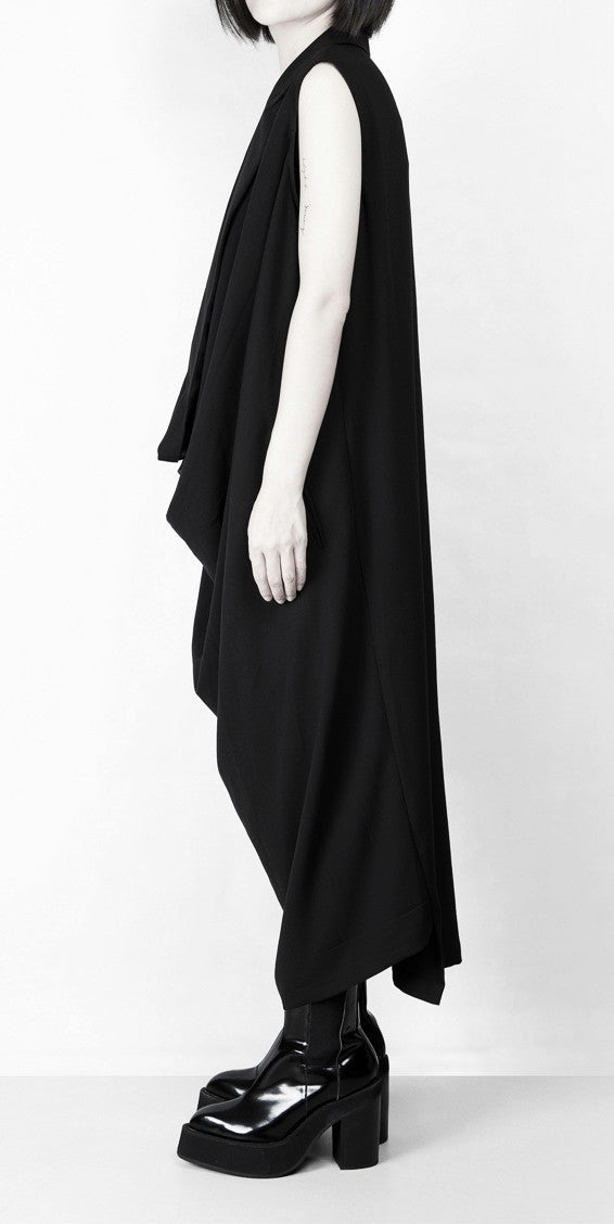 Women Oversize Long Crepe Todd T-shirt Vest Loose Dress - Ofelya Boutique
