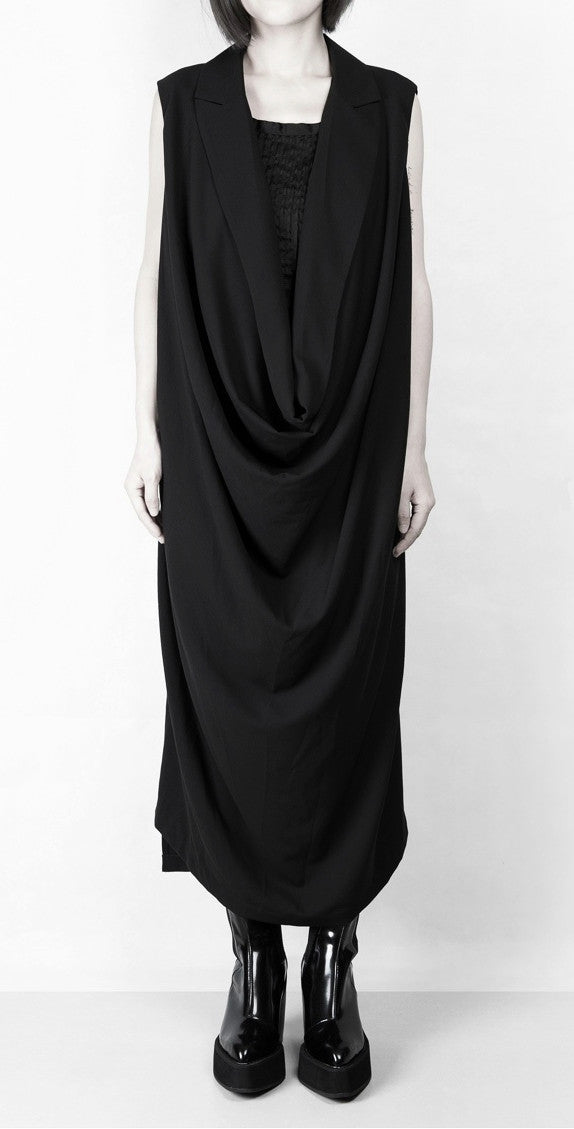 Women Oversize Long Crepe Todd T-shirt Vest Loose Dress - Ofelya Boutique