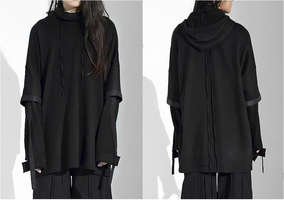 Men's Loose Oversize Overlong Sweater Pocket Hoodie - Ofelya Boutique