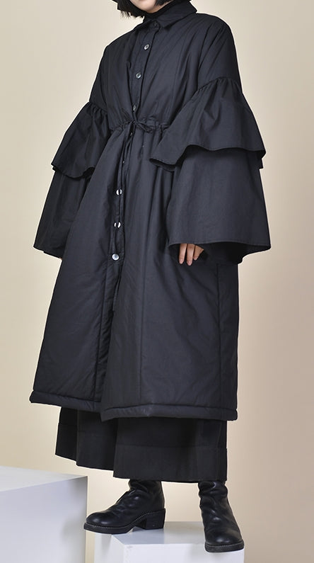 Winter Loose Asymmetric Cut Long Padded Flared Sleeve Kimono Jacket /Japanese