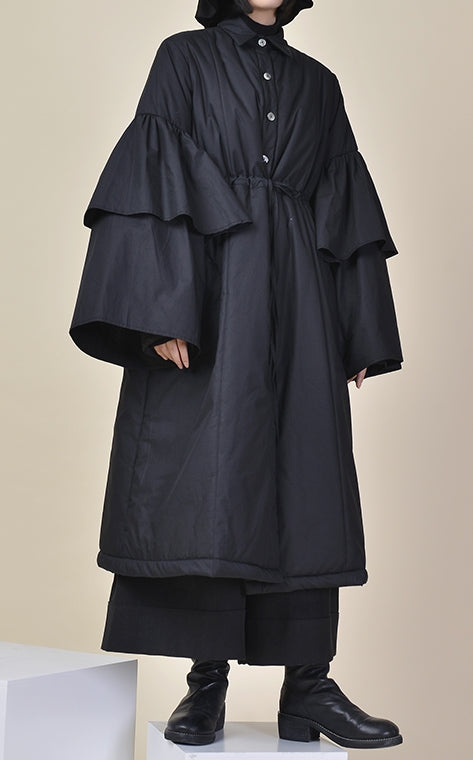 Winter Loose Asymmetric Cut Long Padded Flared Sleeve Kimono Jacket /Japanese