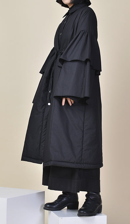 Winter Loose Asymmetric Cut Long Padded Flared Sleeve Kimono Jacket /Japanese