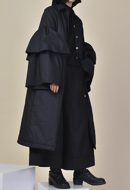 Winter Loose Asymmetric Cut Long Padded Flared Sleeve Kimono Jacket /Japanese