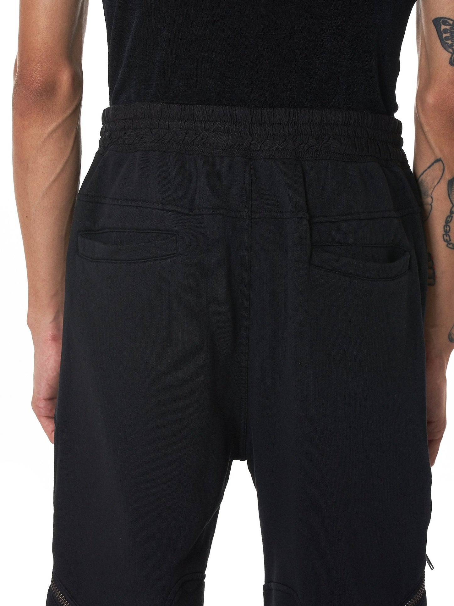 Men Biker Zip Jogger / Elastic Waistband / Zip Leg Pockets